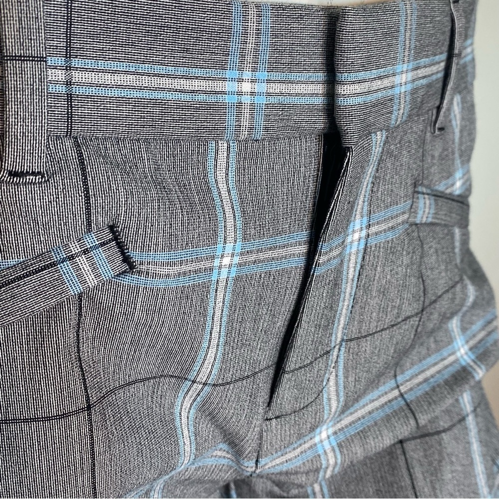 GAP Signature Skinny Ankle Pants Grey Blue Plaid Dress Pants Cigarette Size 10 - Picture 4 of 15